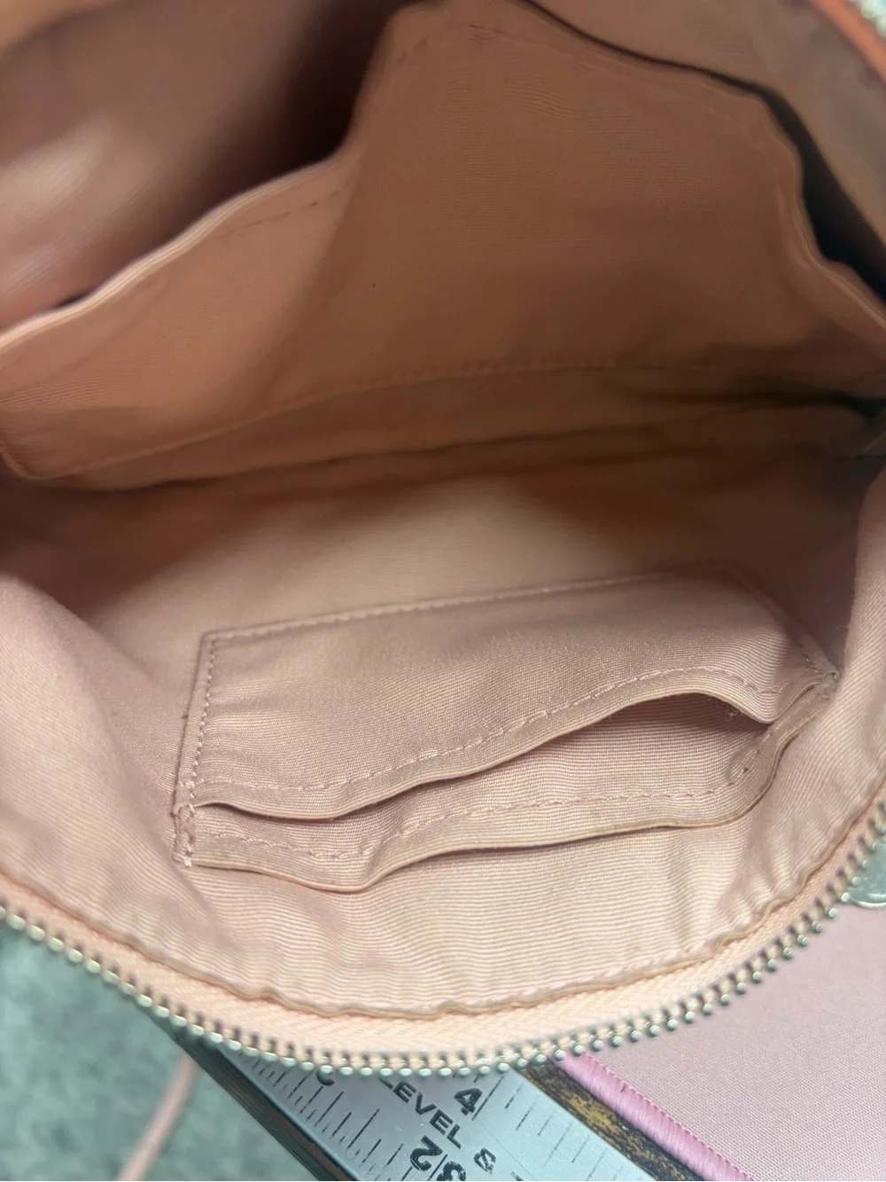 Coach Blush Pink soft Pebbled Leather adjustable Crossbody Chain & leather Strap